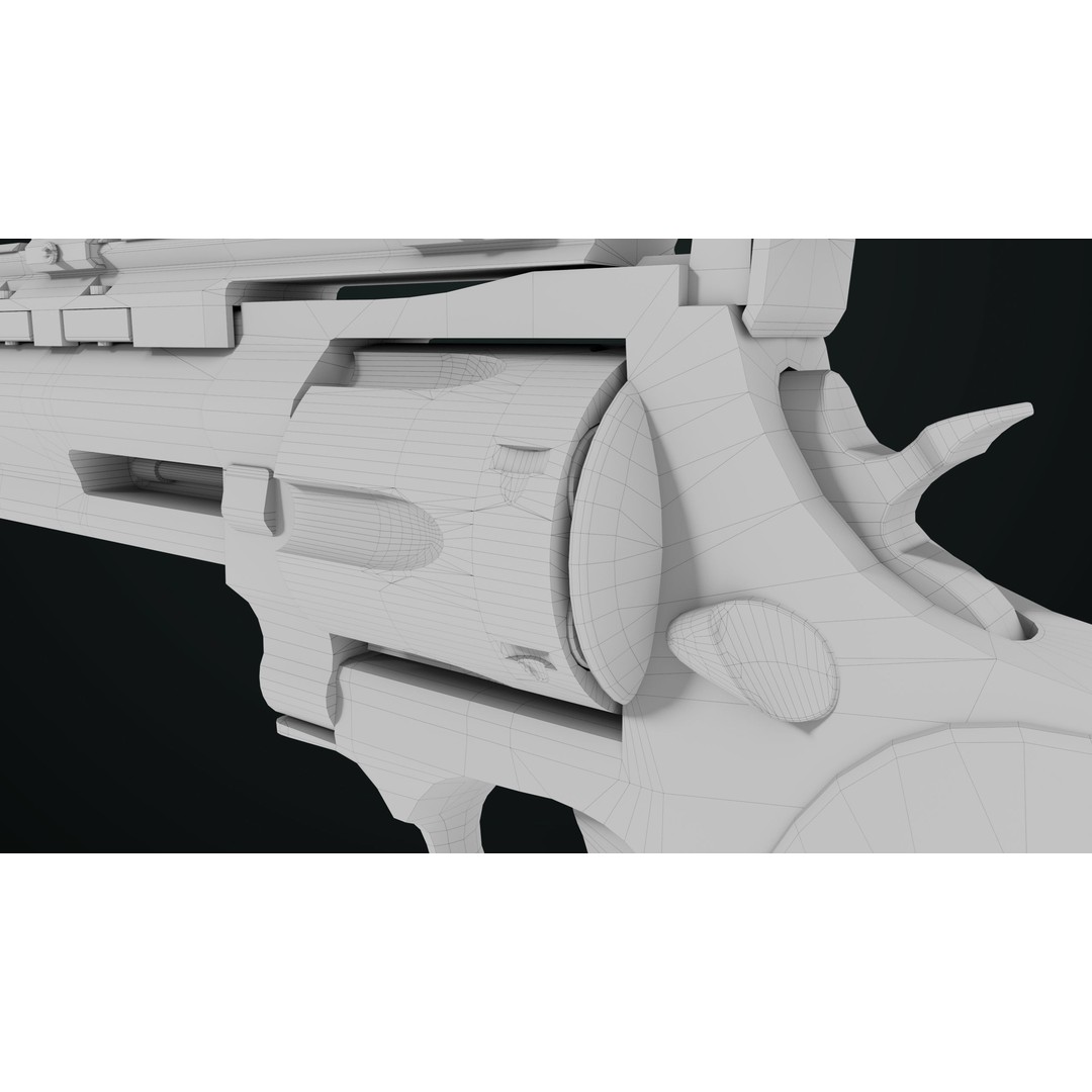 Taurus Raging Bull Revolver 3D Model – Low Poly Game Asset, PBR Textures - View 39