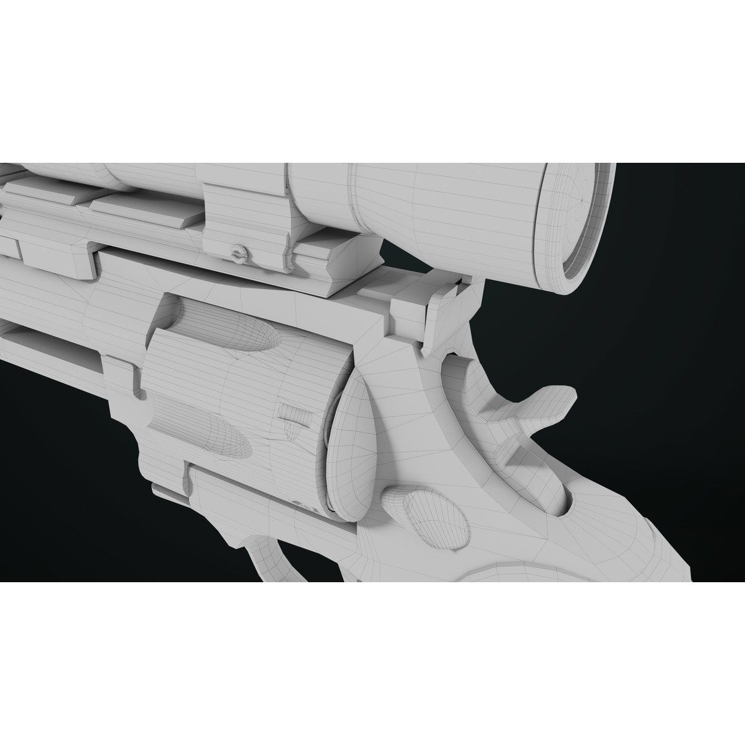 Taurus Raging Bull Revolver 3D Model – Low Poly Game Asset, PBR Textures - View 40