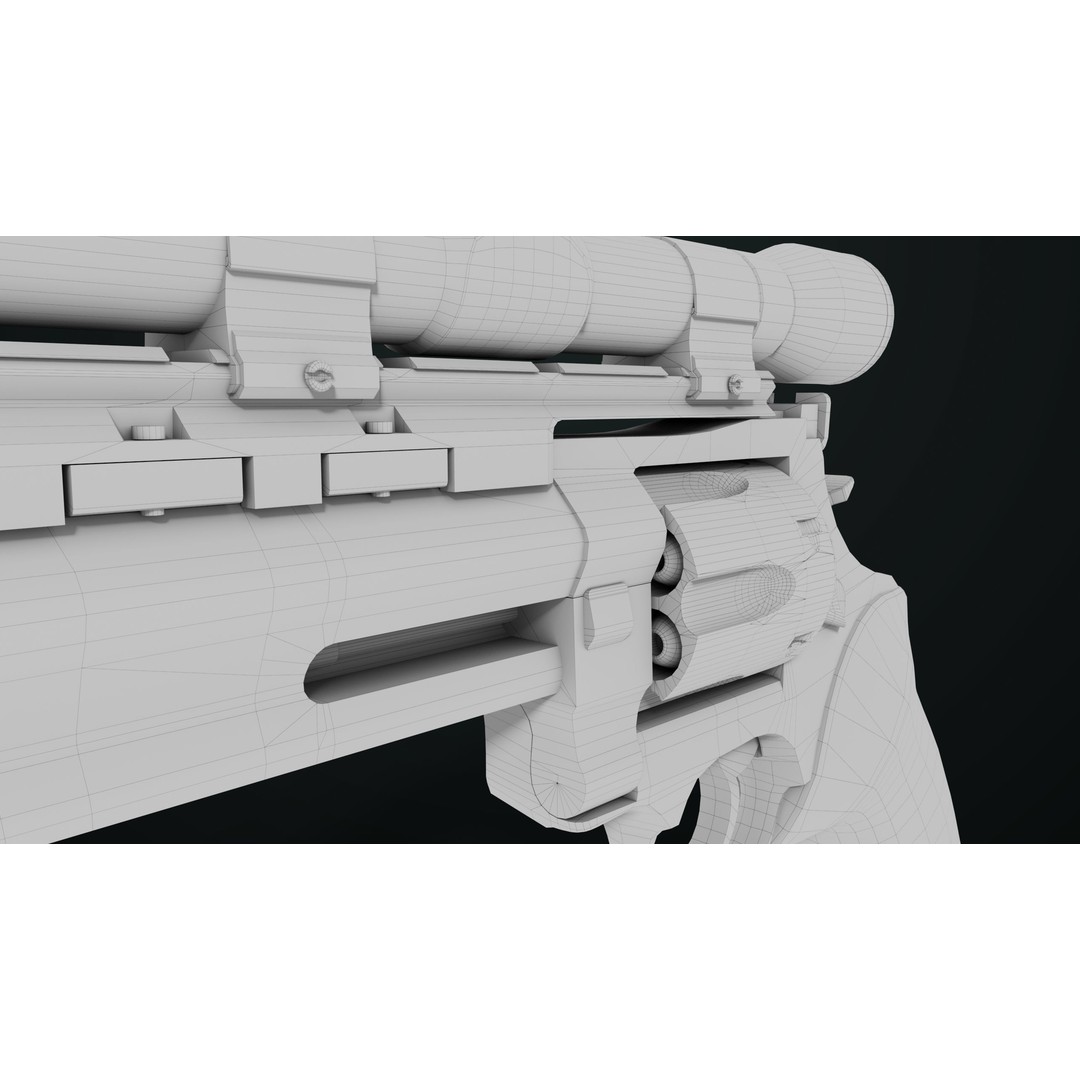 Taurus Raging Bull Revolver 3D Model – Low Poly Game Asset, PBR Textures - View 42