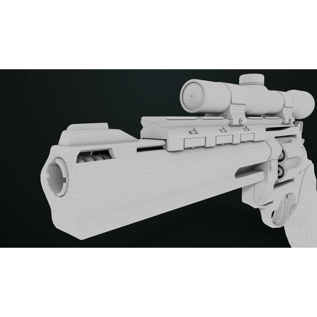 Taurus Raging Bull Revolver 3D Model – Low Poly Game Asset, PBR Textures - View 43