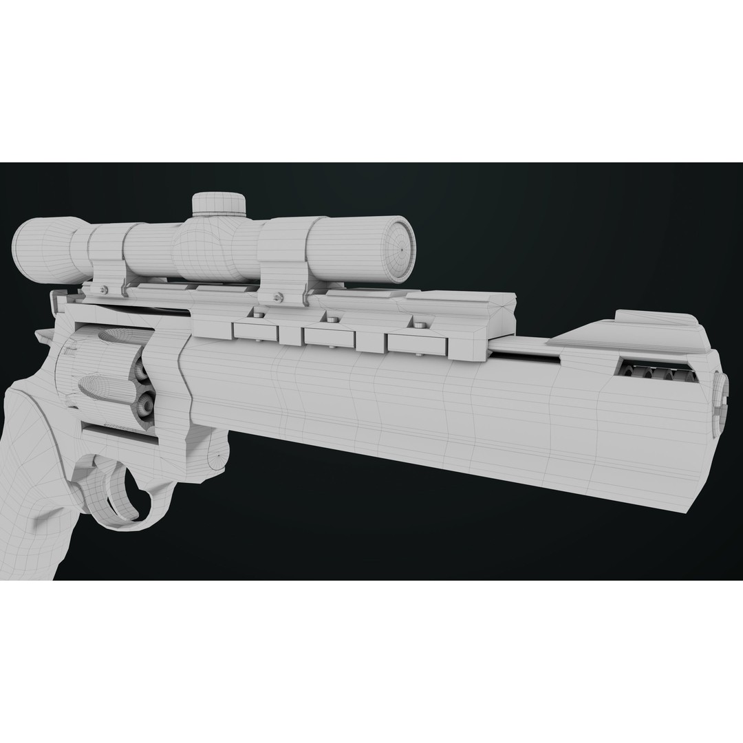 Taurus Raging Bull Revolver 3D Model – Low Poly Game Asset, PBR Textures - View 44