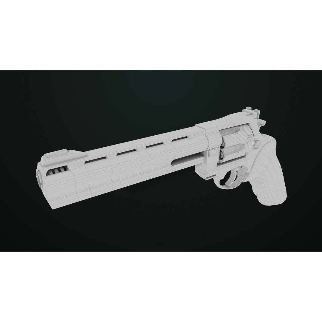 Taurus Raging Bull Revolver 3D Model – Low Poly Game Asset, PBR Textures - View 48