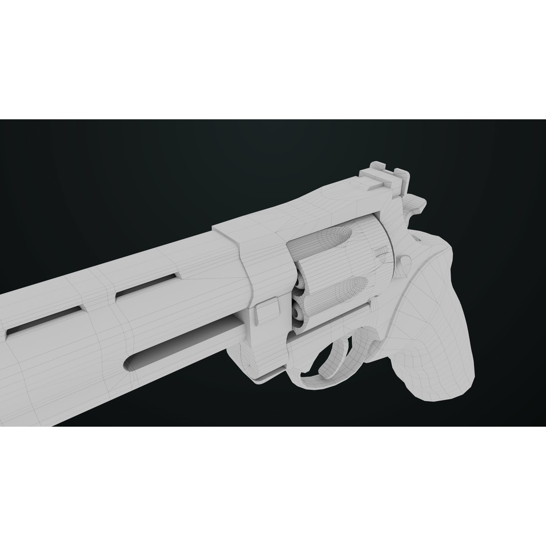 Taurus Raging Bull Revolver 3D Model – Low Poly Game Asset, PBR Textures - View 49