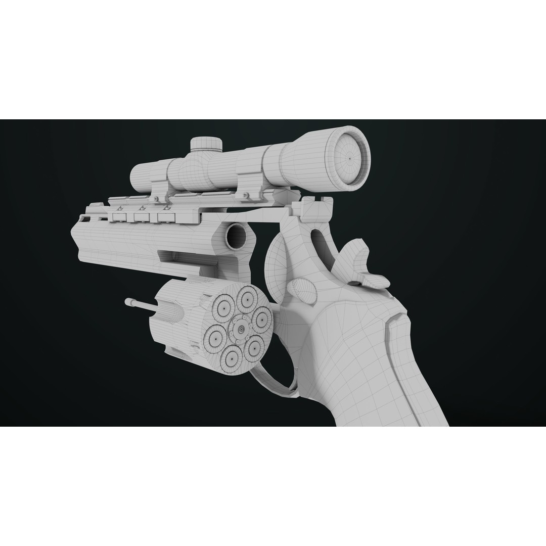 Taurus Raging Bull Revolver 3D Model – Low Poly Game Asset, PBR Textures - View 50