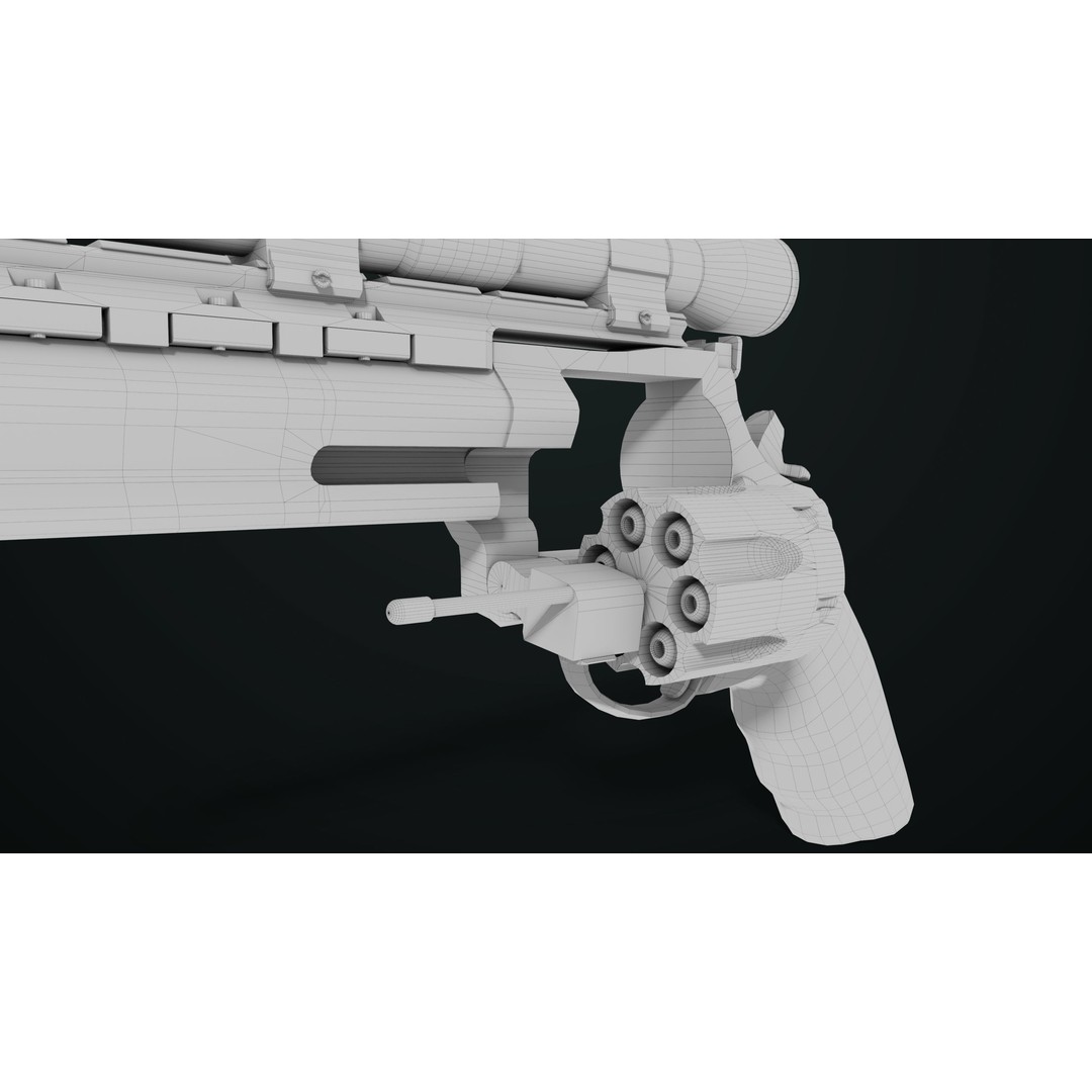 Taurus Raging Bull Revolver 3D Model – Low Poly Game Asset, PBR Textures - View 51