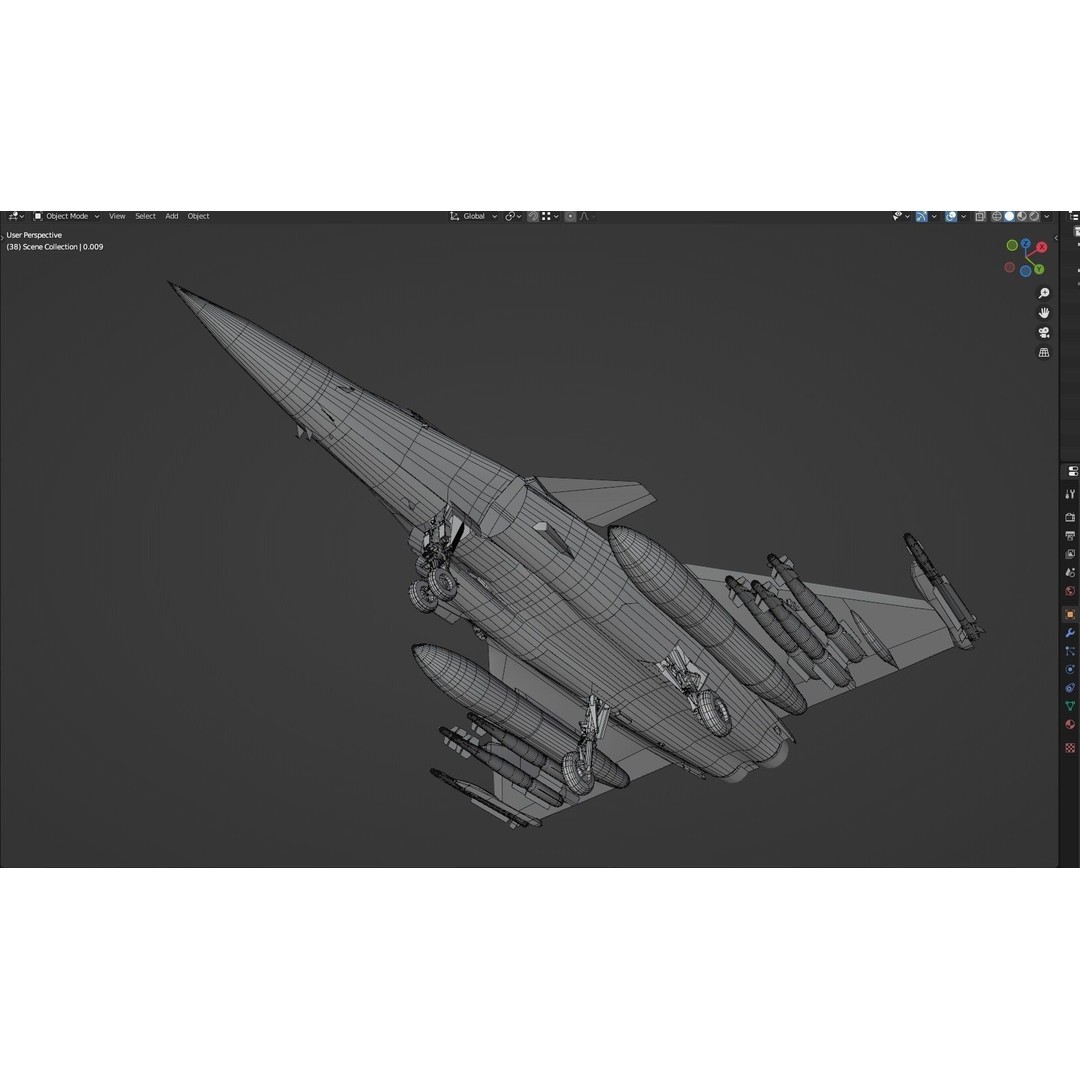 Dassault Rafale B 3D Model – Fully Rigged Low-Poly Aircraft, FBX - View 13