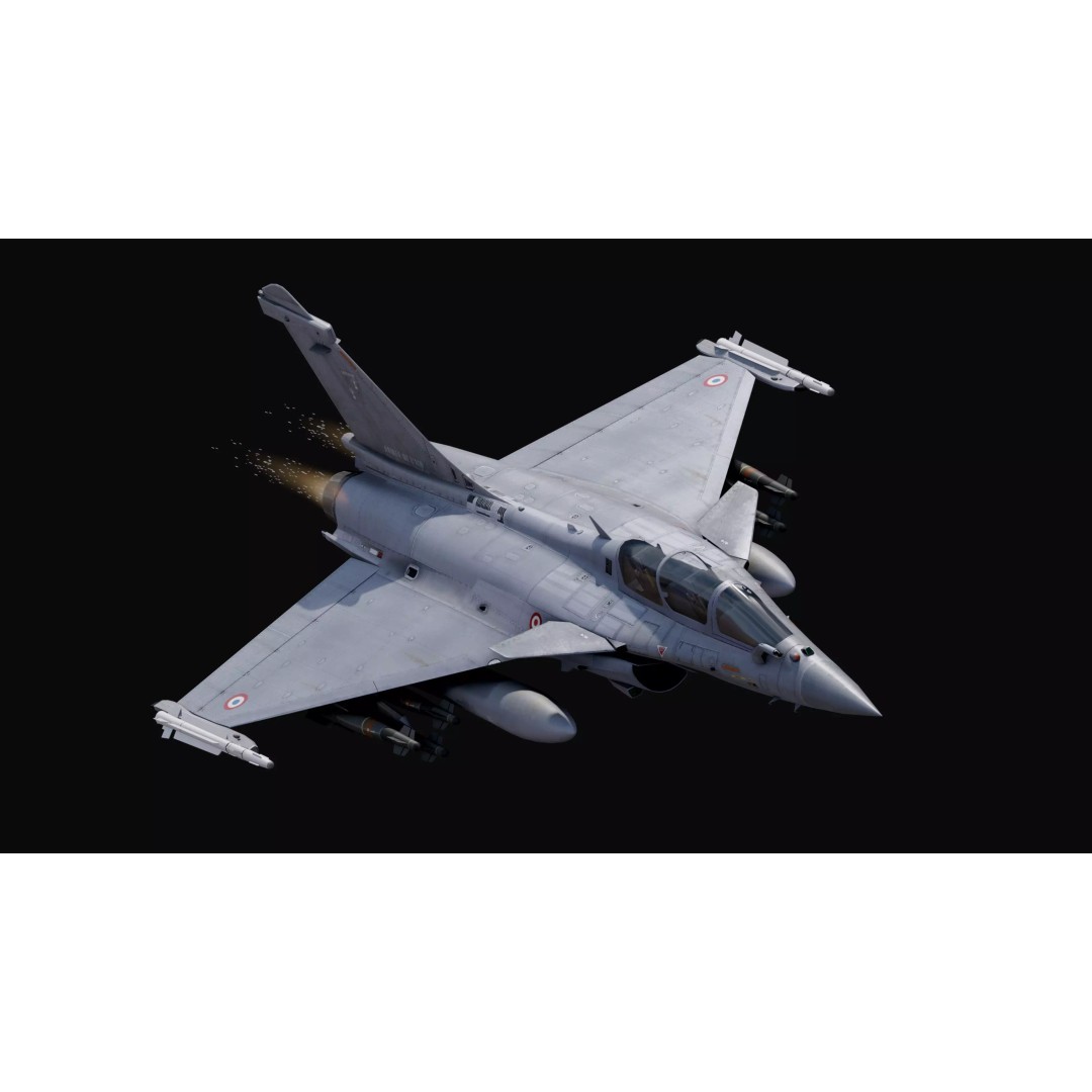Dassault Rafale B 3D Model – Fully Rigged Low-Poly Aircraft, FBX - View 2