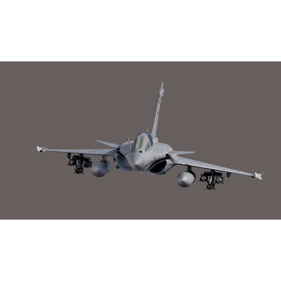 Dassault Rafale B 3D Model – Fully Rigged Low-Poly Aircraft, FBX - View 5