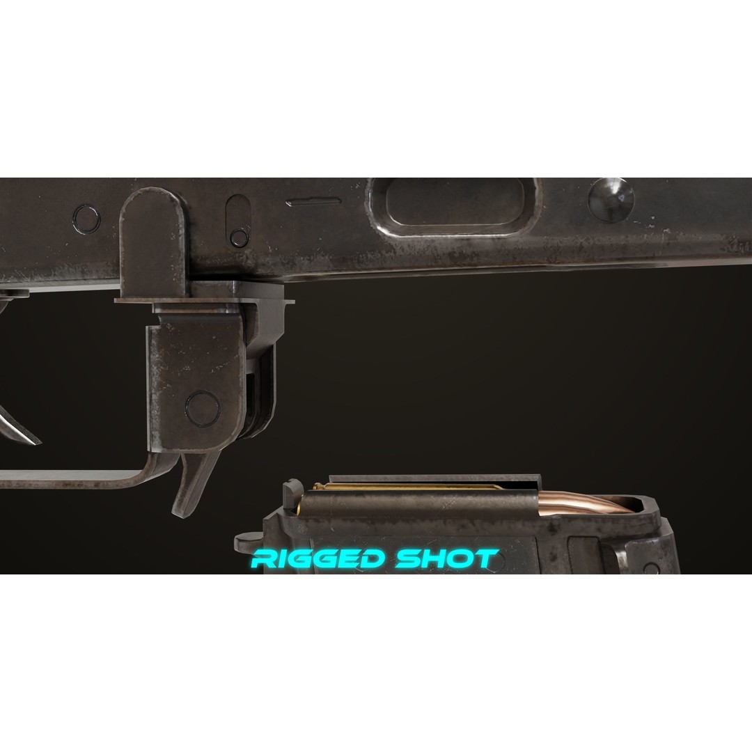 AKMS Light Machine Gun 3D Model – Low Poly PBR Game Asset, FBX - View 10