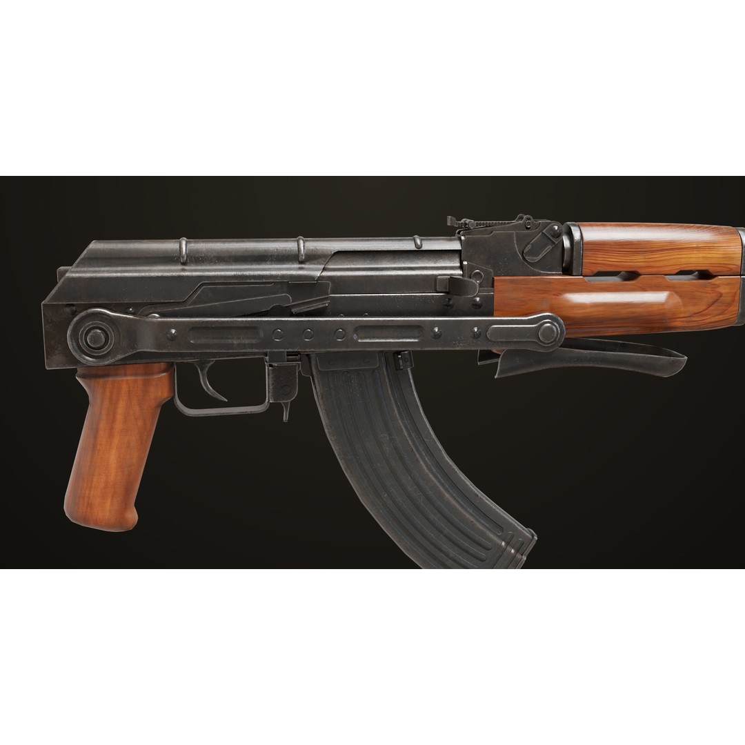 AKMS Light Machine Gun 3D Model – Low Poly PBR Game Asset, FBX - View 30