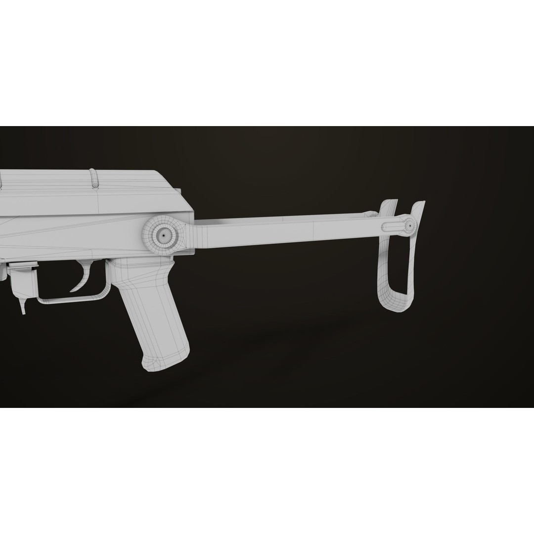AKMS Light Machine Gun 3D Model – Low Poly PBR Game Asset, FBX - View 61