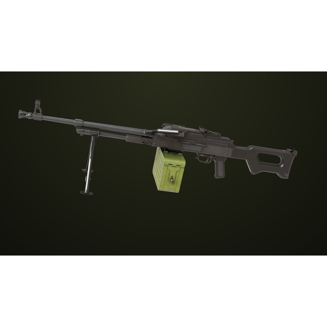 Machine Gun 11 3D Model – Low Poly PBR Game Asset, FBX - View 10