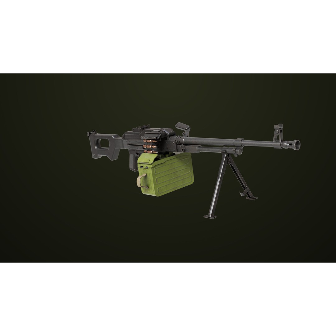 Machine Gun 11 3D Model – Low Poly PBR Game Asset, FBX - View 12
