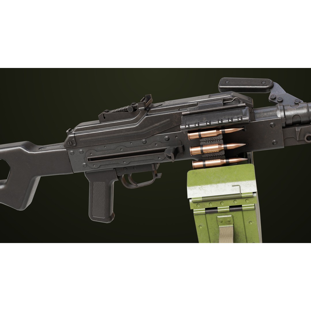 Machine Gun 11 3D Model – Low Poly PBR Game Asset, FBX - View 15