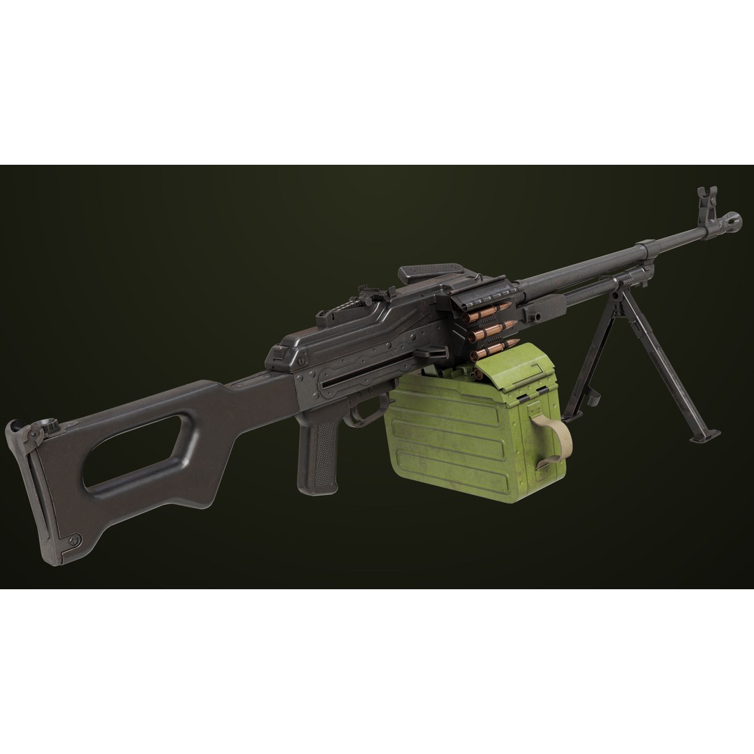 Machine Gun 11 3D Model – Low Poly PBR Game Asset, FBX - View 17