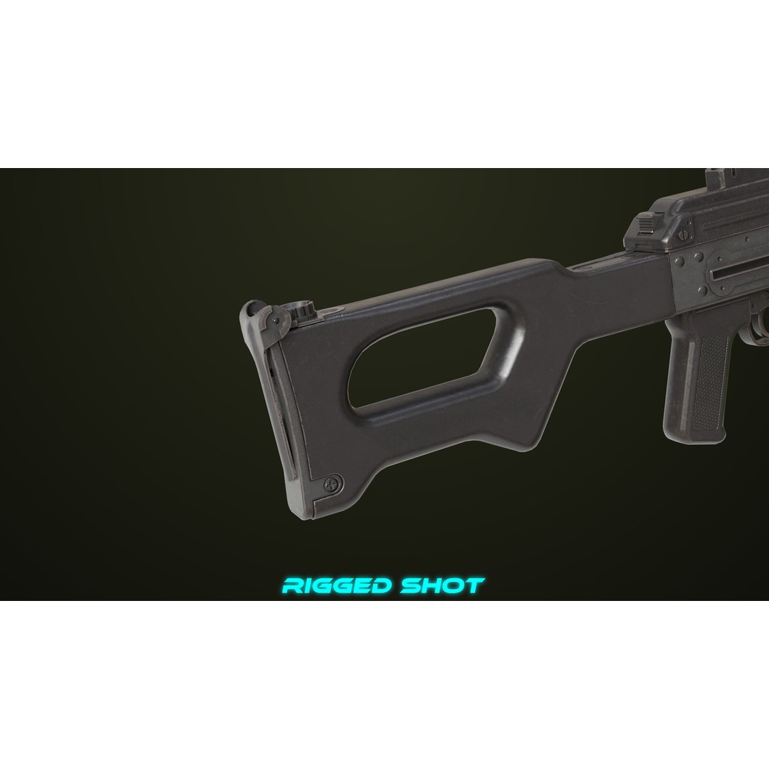 Machine Gun 11 3D Model – Low Poly PBR Game Asset, FBX - View 19