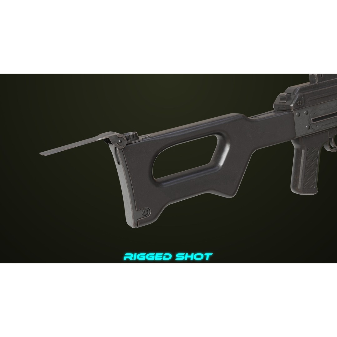 Machine Gun 11 3D Model – Low Poly PBR Game Asset, FBX - View 20