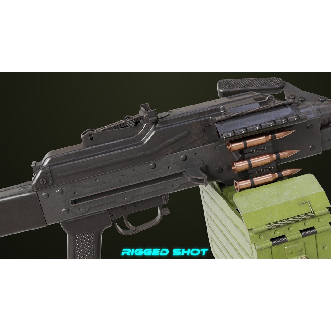 Machine Gun 11 3D Model – Low Poly PBR Game Asset, FBX - View 21