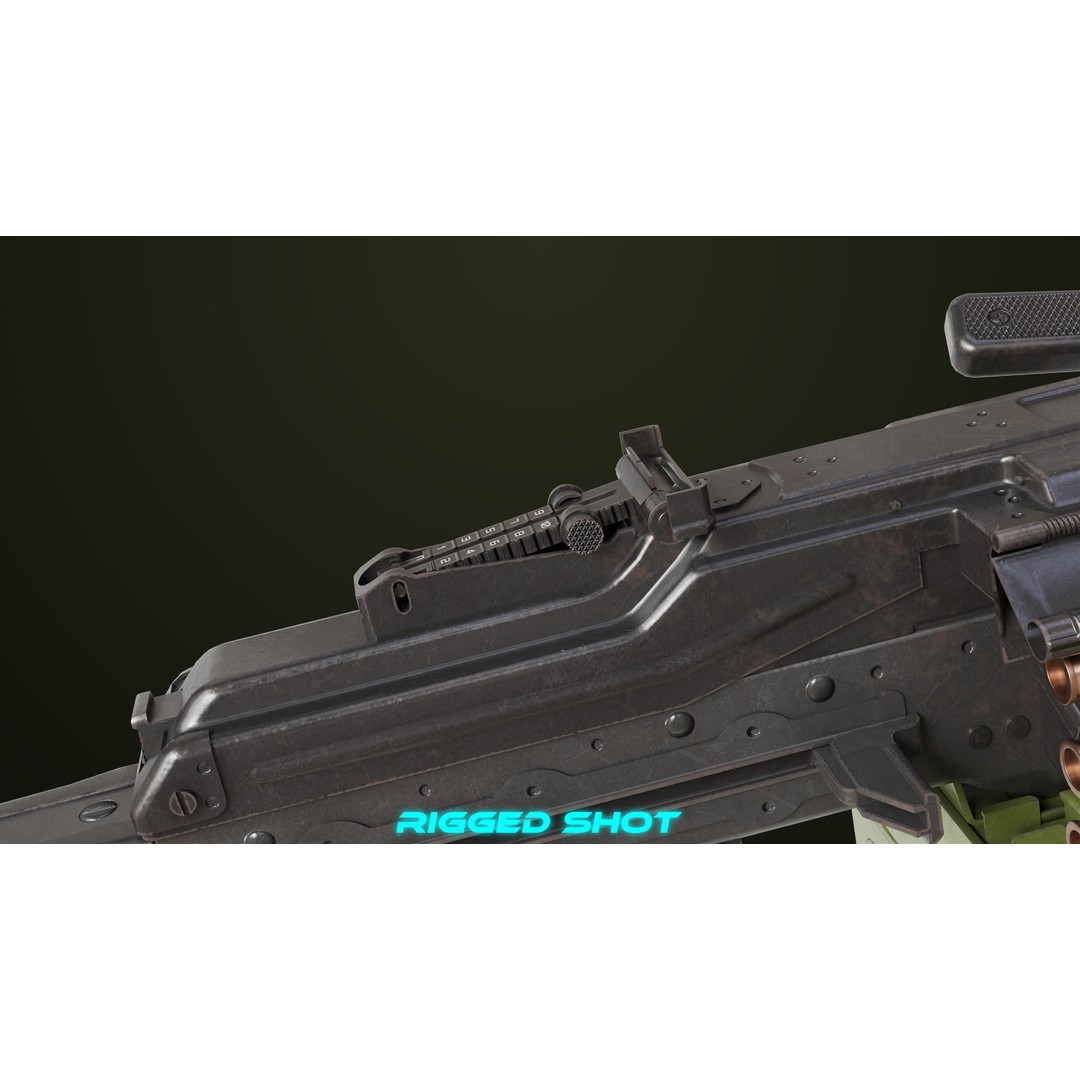 Machine Gun 11 3D Model – Low Poly PBR Game Asset, FBX - View 23