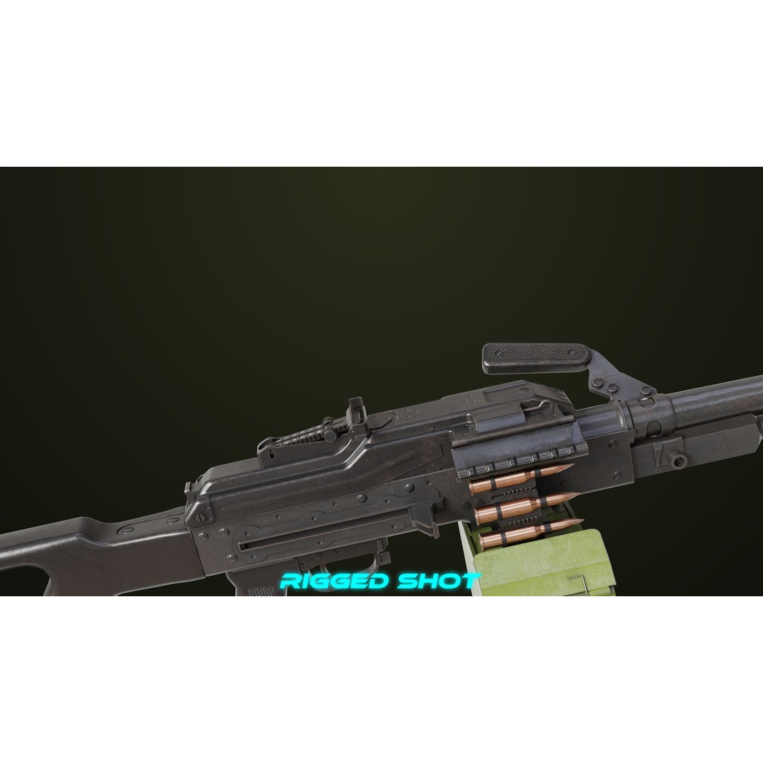 Machine Gun 11 3D Model – Low Poly PBR Game Asset, FBX - View 27