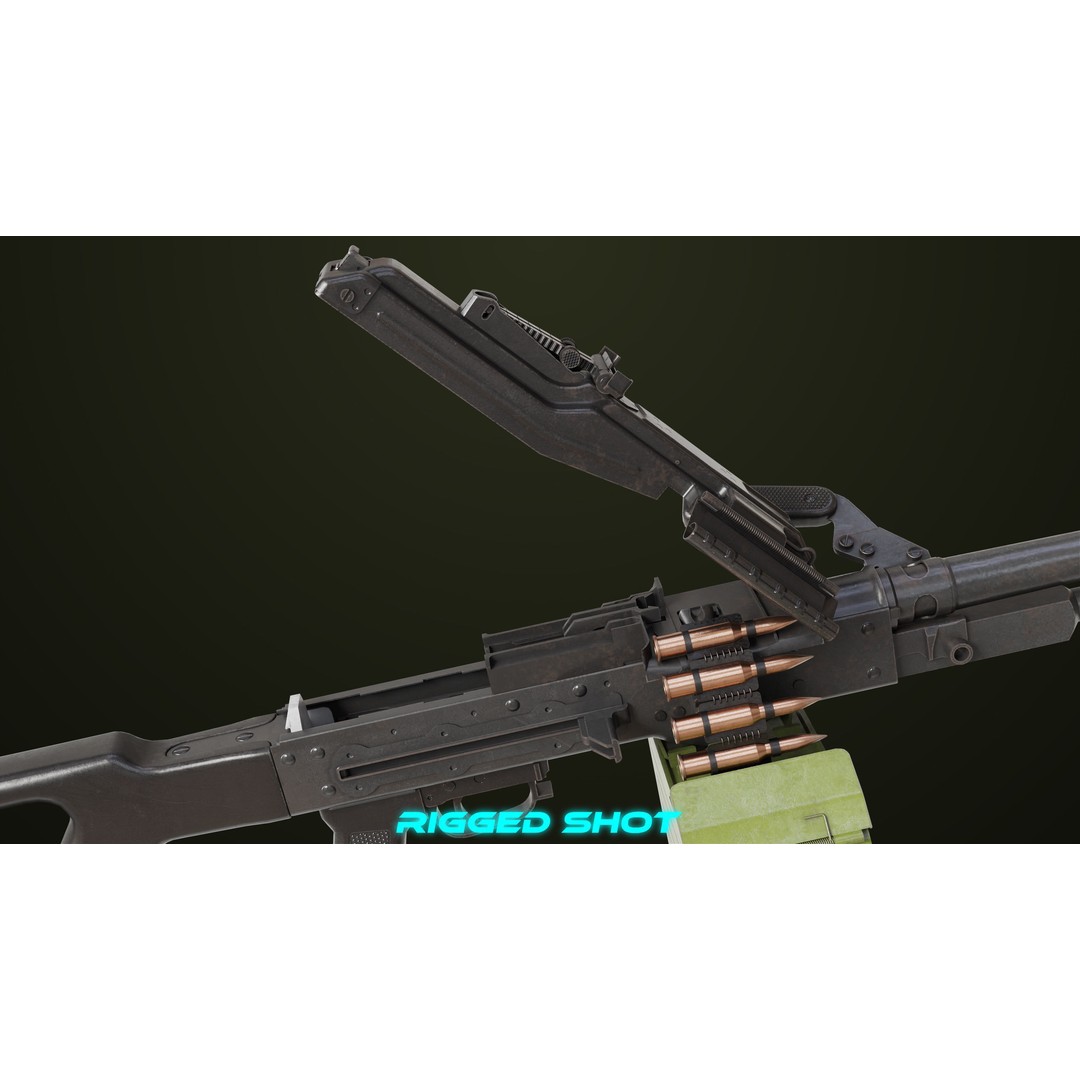 Machine Gun 11 3D Model – Low Poly PBR Game Asset, FBX - View 28