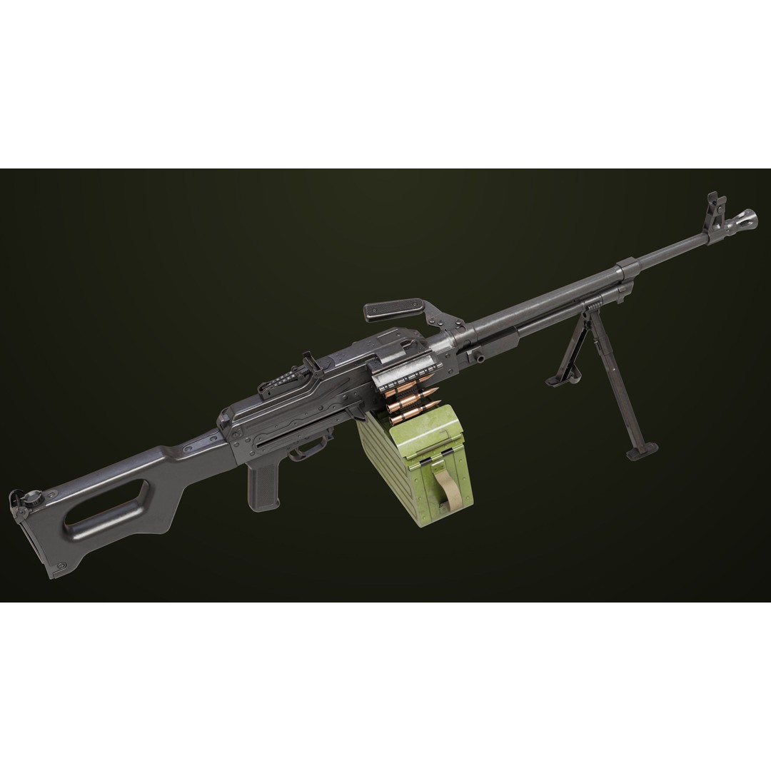 Machine Gun 11 3D Model – Low Poly PBR Game Asset, FBX - View 3