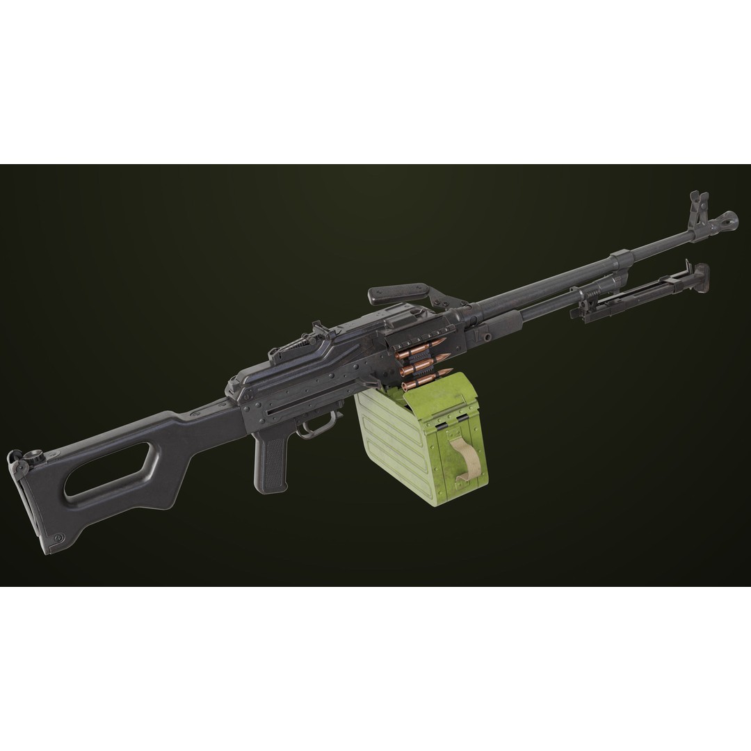 Machine Gun 11 3D Model – Low Poly PBR Game Asset, FBX - View 36