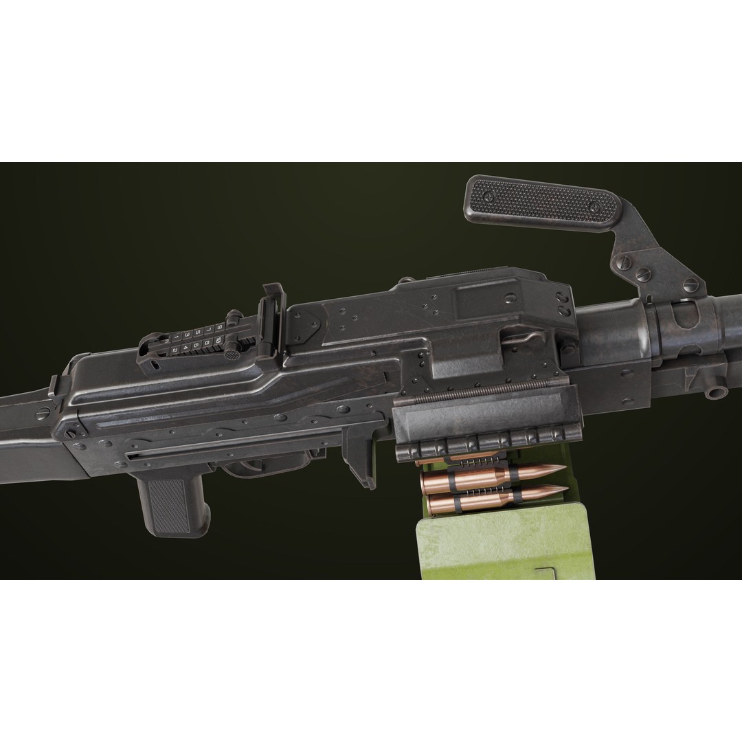 Machine Gun 11 3D Model – Low Poly PBR Game Asset, FBX - View 39