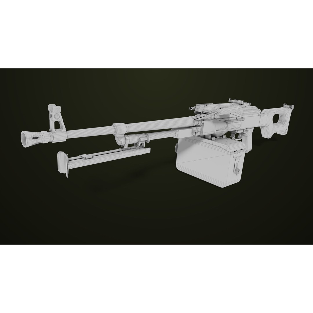 Machine Gun 11 3D Model – Low Poly PBR Game Asset, FBX - View 41