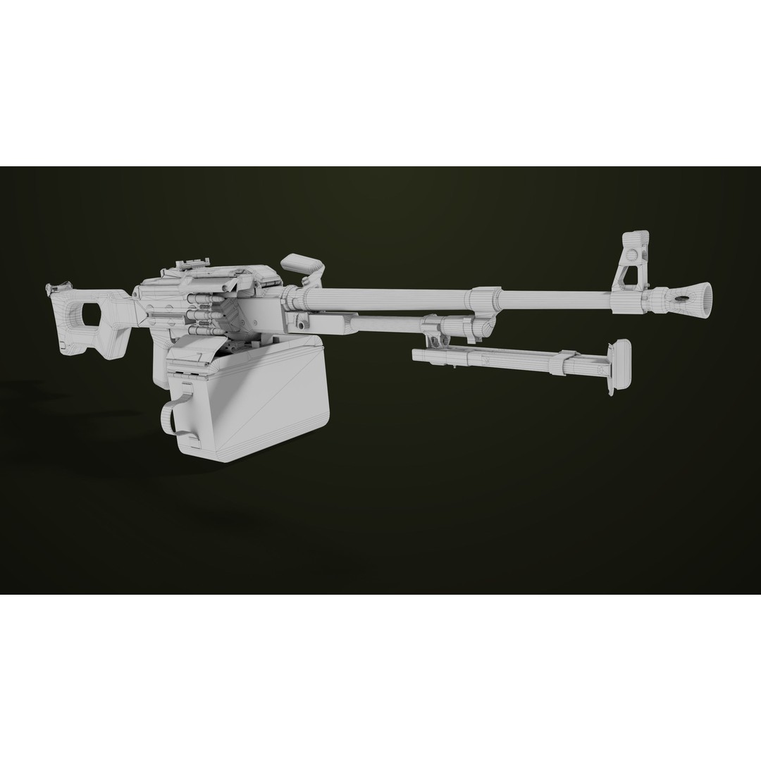 Machine Gun 11 3D Model – Low Poly PBR Game Asset, FBX - View 42