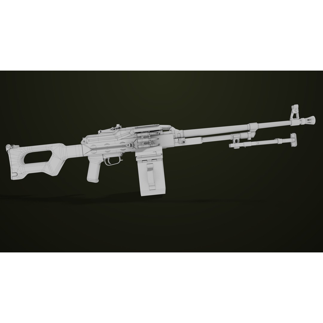 Machine Gun 11 3D Model – Low Poly PBR Game Asset, FBX - View 43