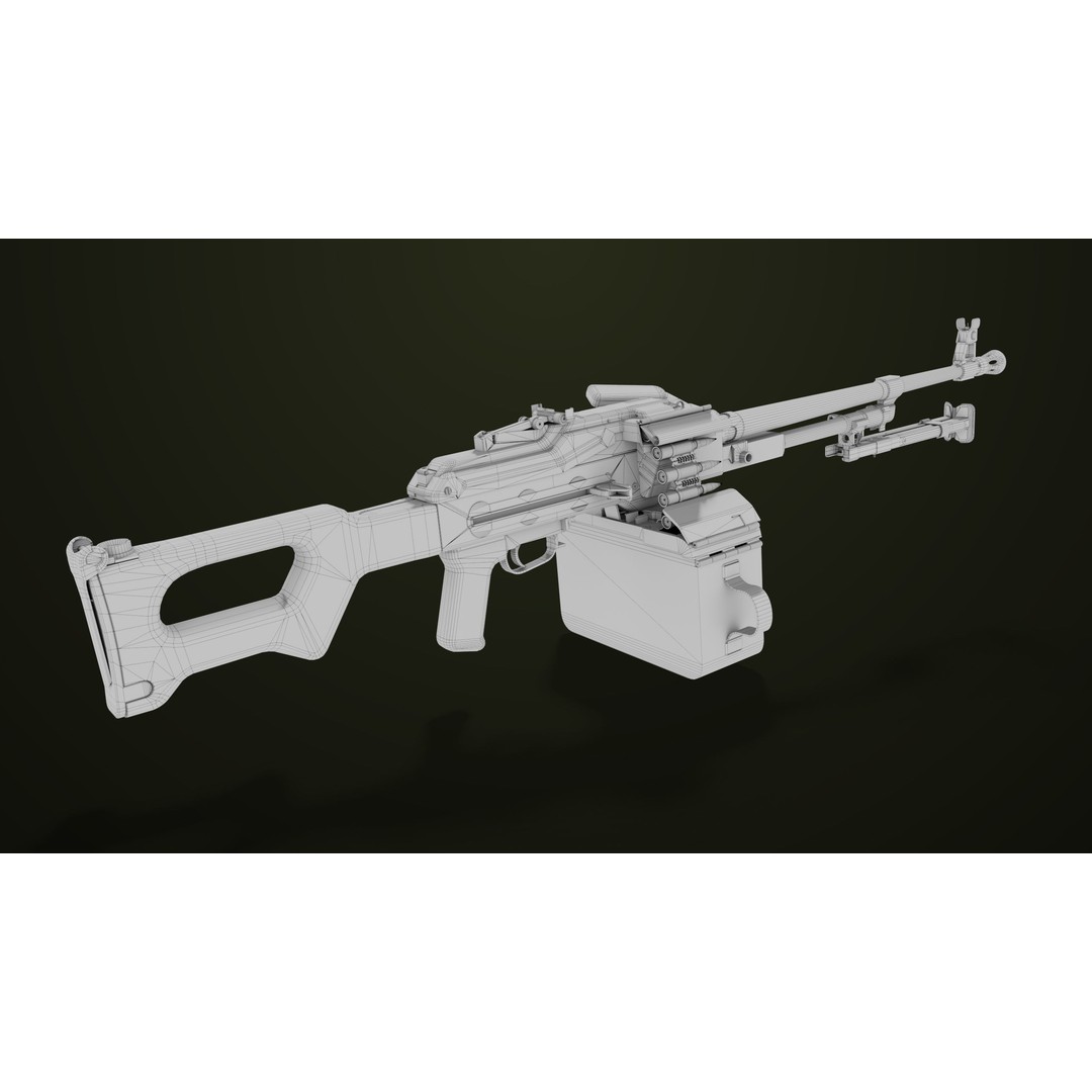 Machine Gun 11 3D Model – Low Poly PBR Game Asset, FBX - View 44