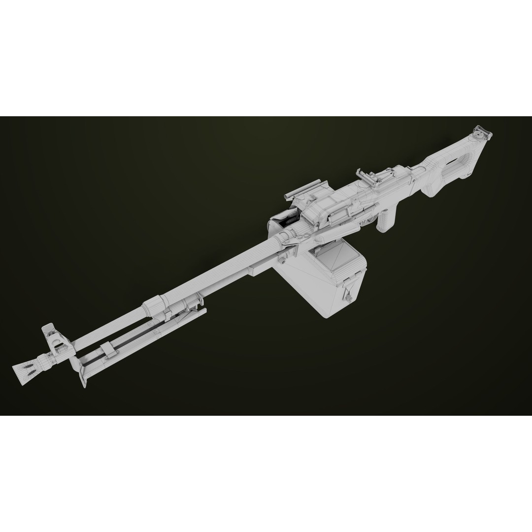 Machine Gun 11 3D Model – Low Poly PBR Game Asset, FBX - View 46