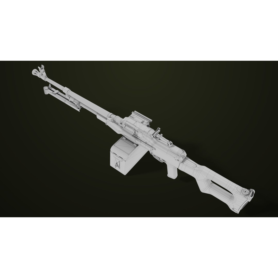 Machine Gun 11 3D Model – Low Poly PBR Game Asset, FBX - View 47