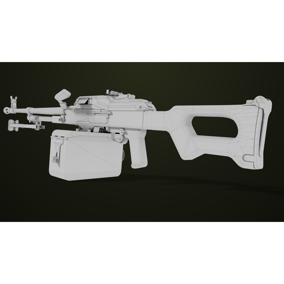 Machine Gun 11 3D Model – Low Poly PBR Game Asset, FBX - View 48