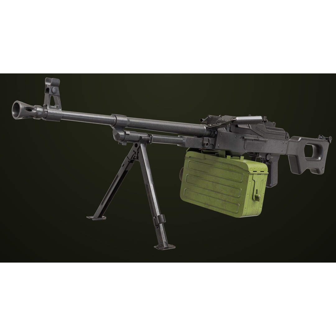 Machine Gun 11 3D Model – Low Poly PBR Game Asset, FBX - View 5