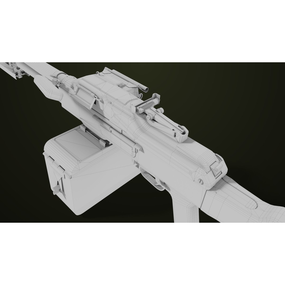 Machine Gun 11 3D Model – Low Poly PBR Game Asset, FBX - View 50