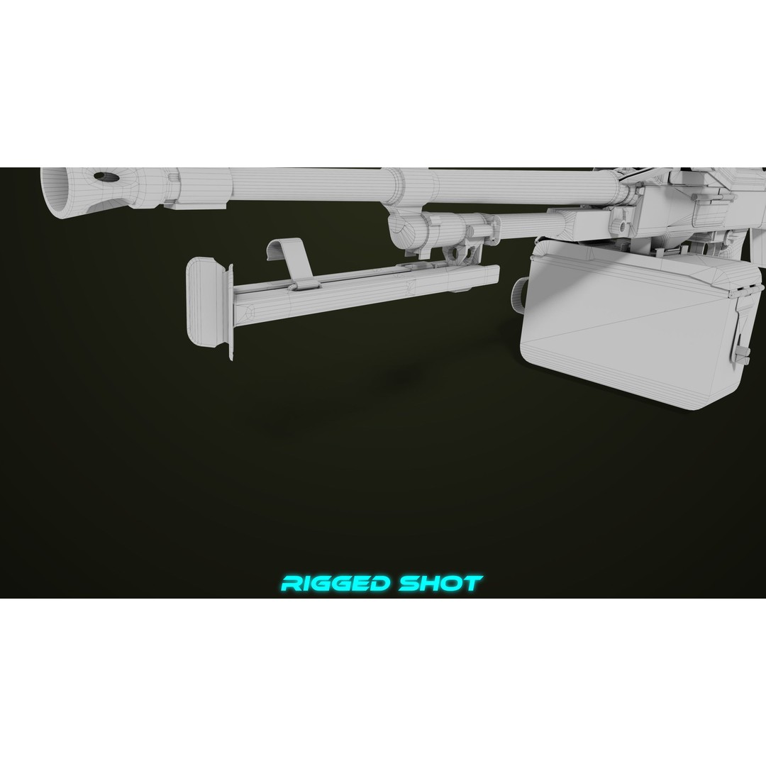 Machine Gun 11 3D Model – Low Poly PBR Game Asset, FBX - View 52