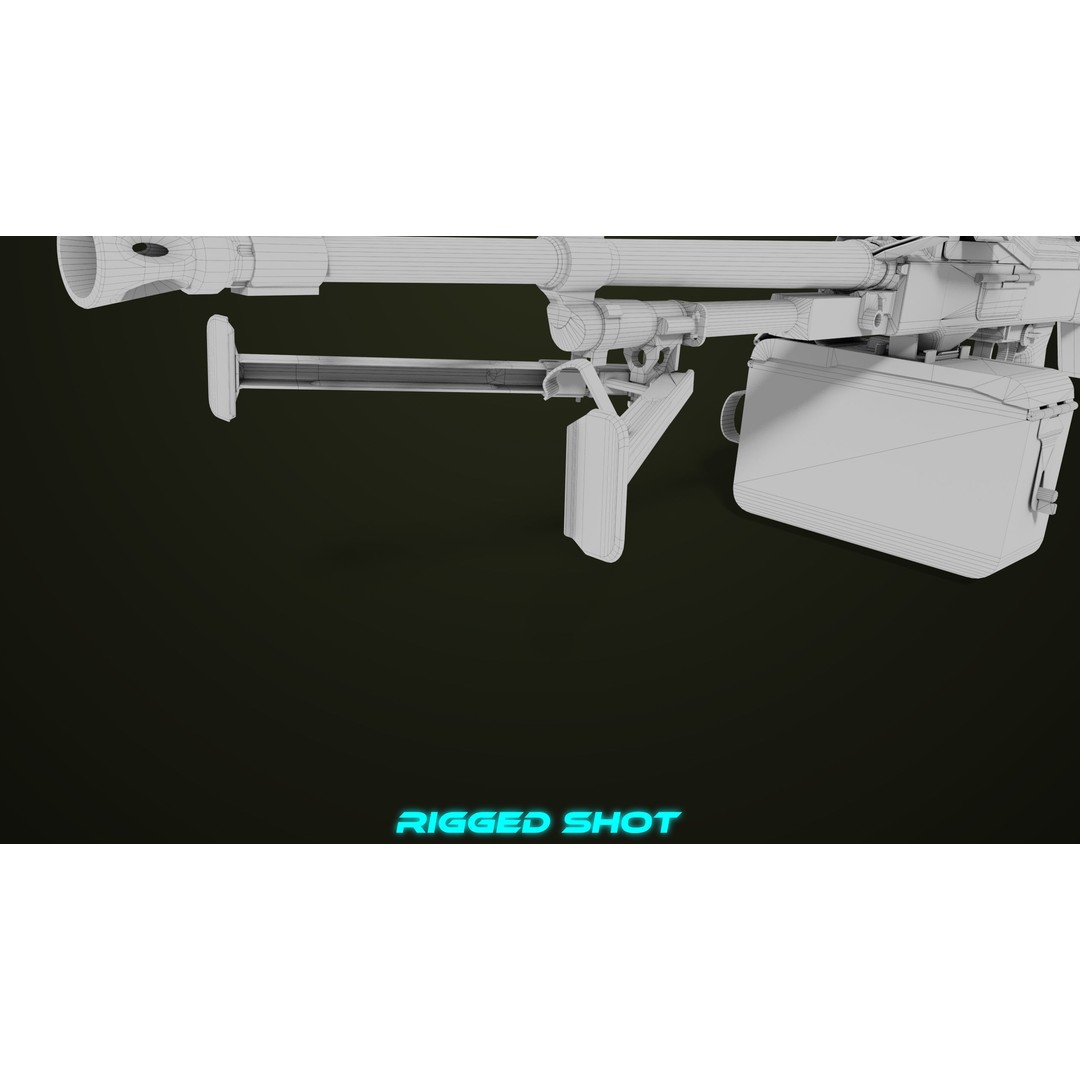 Machine Gun 11 3D Model – Low Poly PBR Game Asset, FBX - View 53
