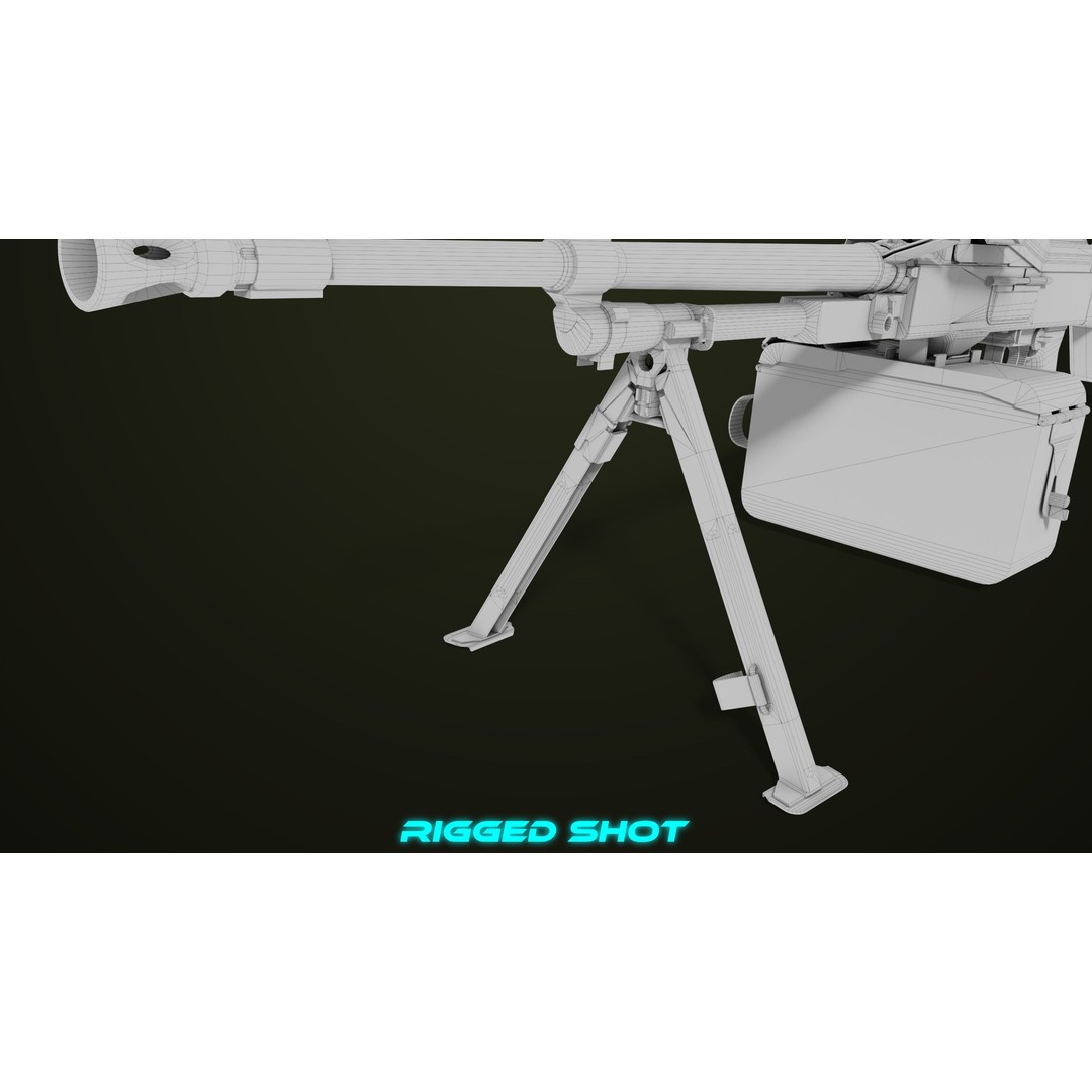 Machine Gun 11 3D Model – Low Poly PBR Game Asset, FBX - View 54