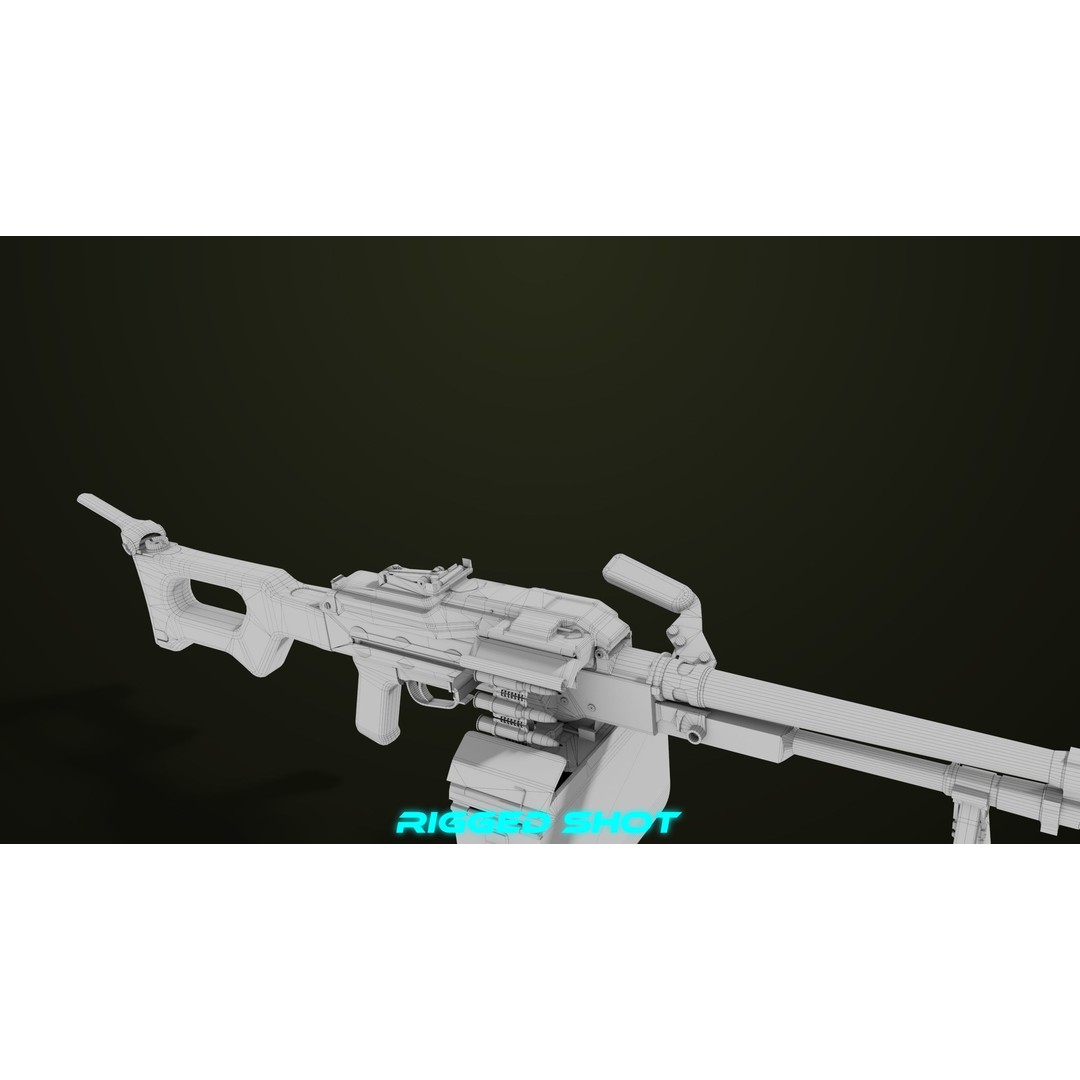 Machine Gun 11 3D Model – Low Poly PBR Game Asset, FBX - View 62