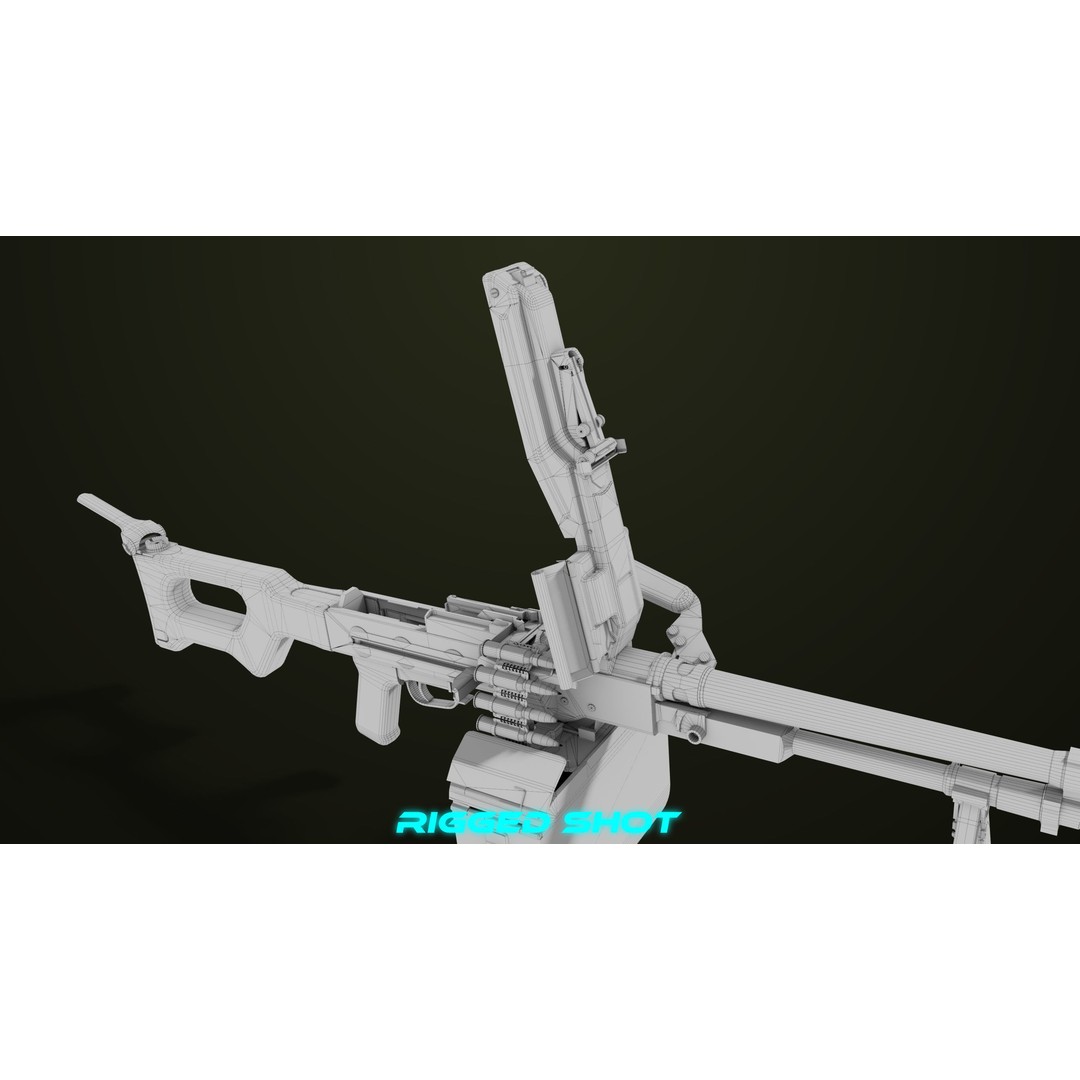Machine Gun 11 3D Model – Low Poly PBR Game Asset, FBX - View 63