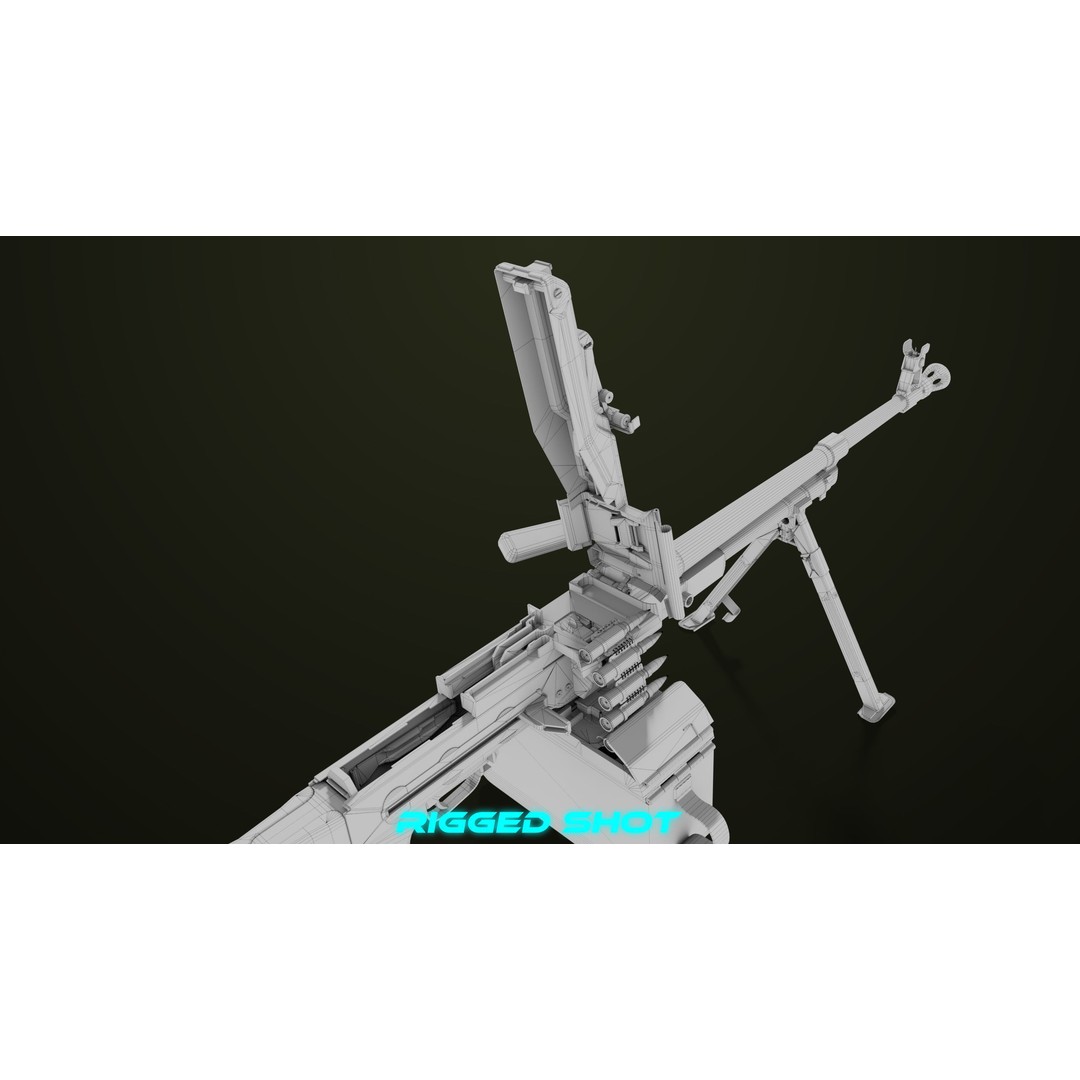 Machine Gun 11 3D Model – Low Poly PBR Game Asset, FBX - View 64