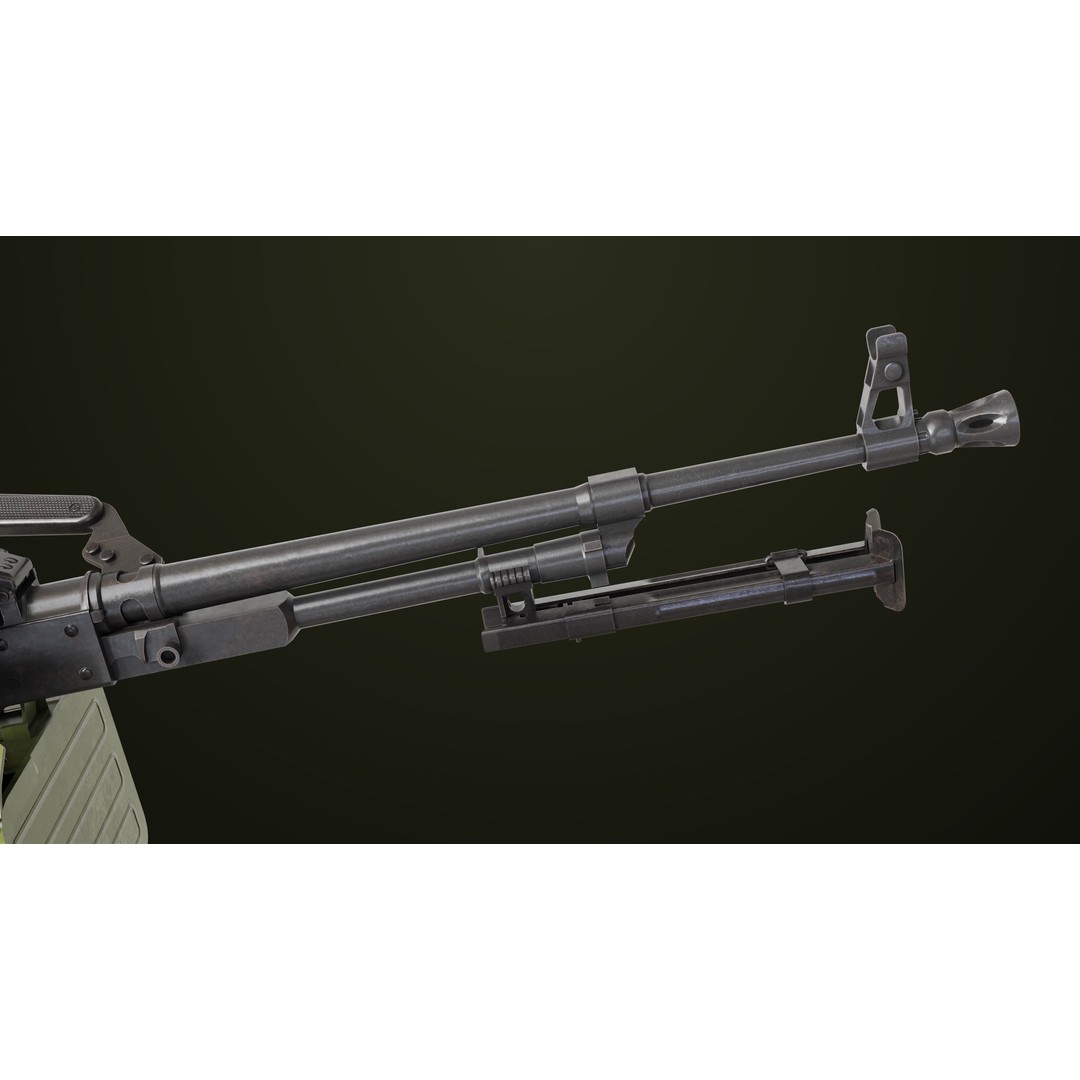 Machine Gun 11 3D Model – Low Poly PBR Game Asset, FBX - View 7