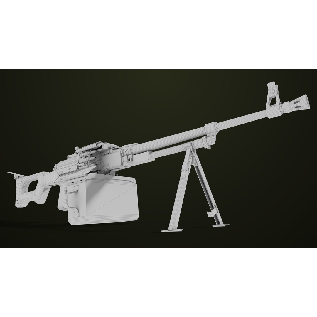 Machine Gun 11 3D Model – Low Poly PBR Game Asset, FBX - View 72