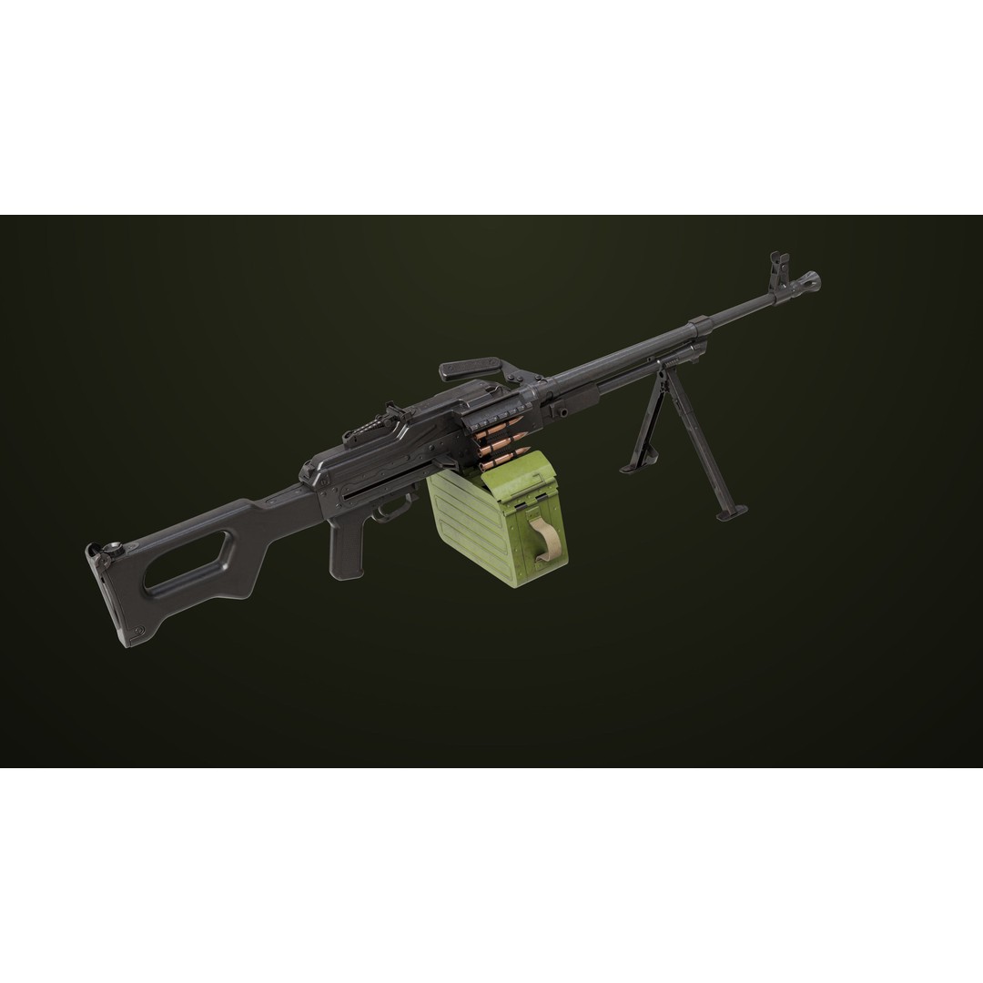 Machine Gun 11 3D Model – Low Poly PBR Game Asset, FBX - View 8