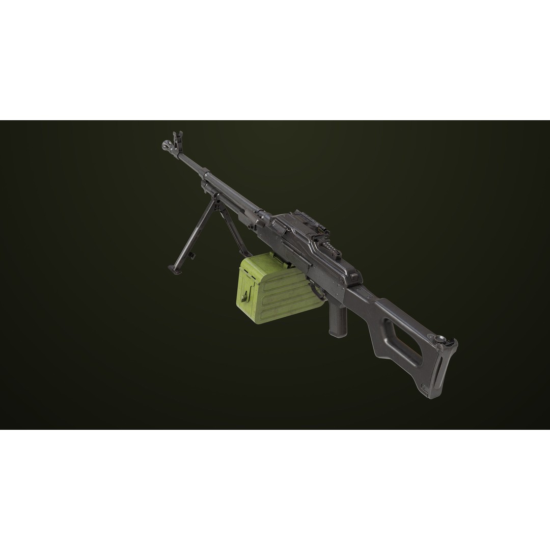 Machine Gun 11 3D Model – Low Poly PBR Game Asset, FBX - View 9