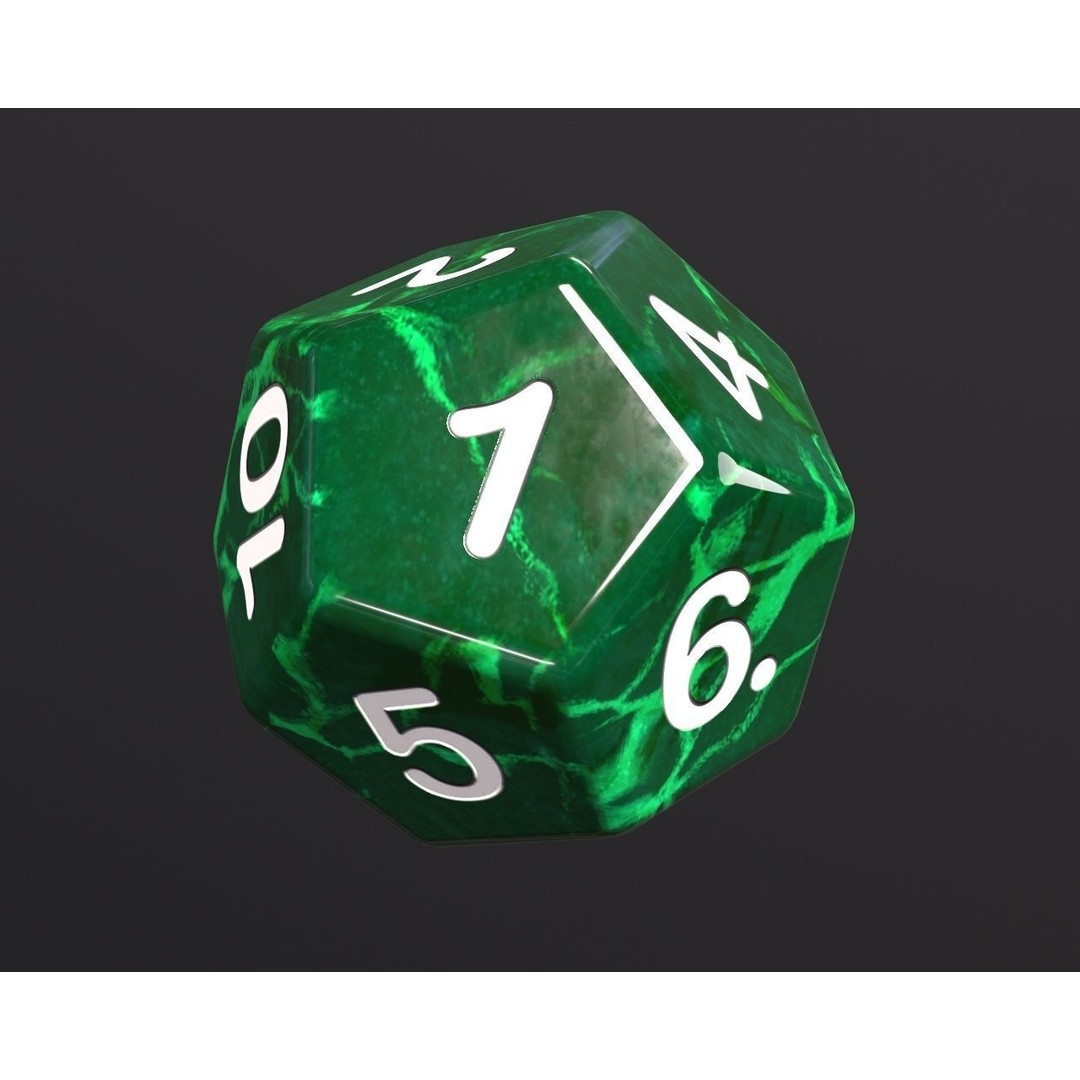 Dice Set 3D Model – Low Poly Game Asset, PBR Textures, FBX, OBJ - View 10