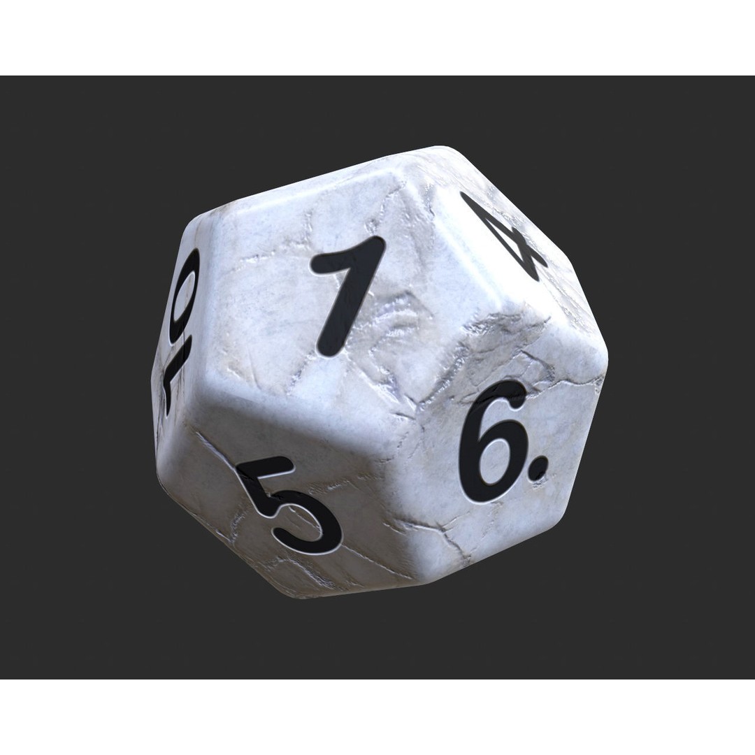 Dice Set 3D Model – Low Poly Game Asset, PBR Textures, FBX, OBJ - View 11