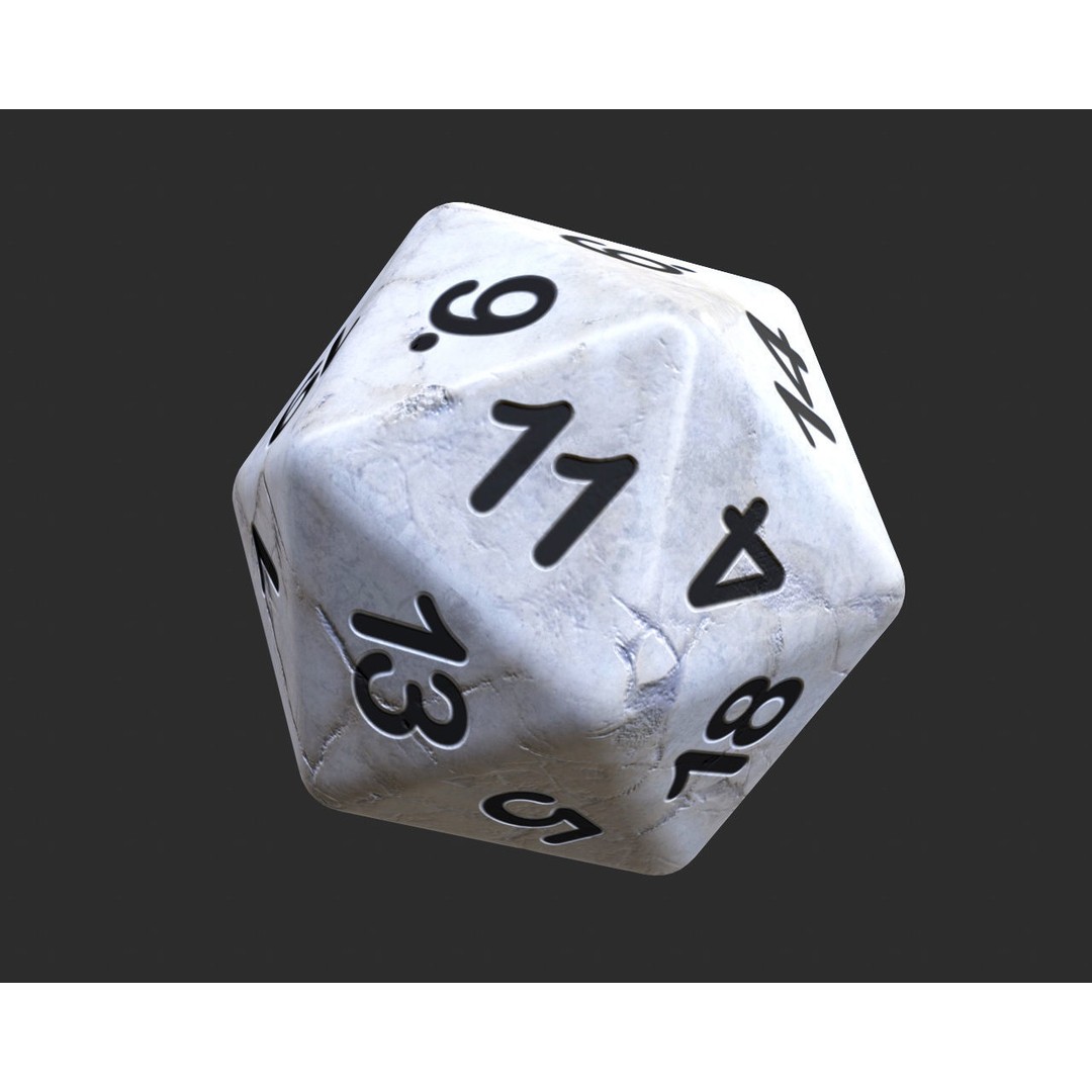 Dice Set 3D Model – Low Poly Game Asset, PBR Textures, FBX, OBJ - View 13